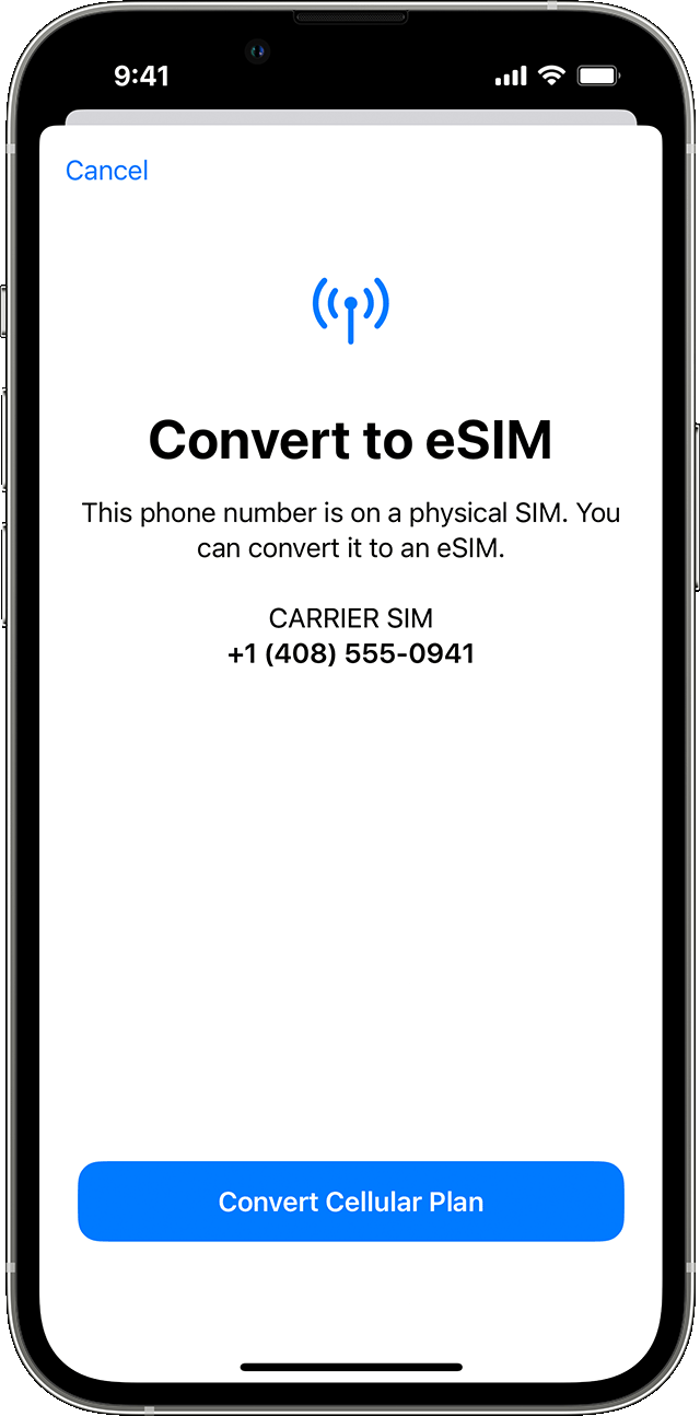 iOS 16 iPhone 13 Pro Settings Cellular Convert to eSIM