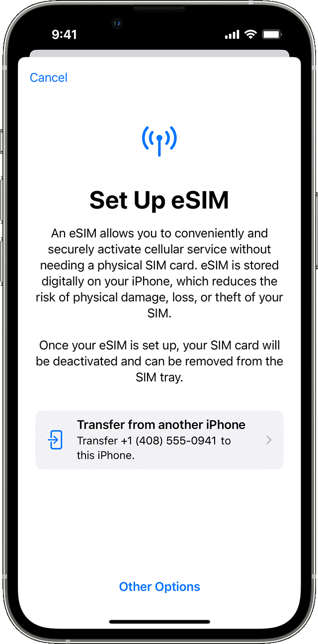 iOS 16 iPhone 13 Pro Settings Cellular Setup eSIM