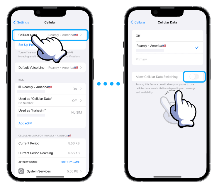 iOS Steps to Disable Allow Cellular Data Switching Feature