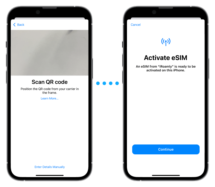 Ios Steps to Scan Qr Code and Activate iRoamly eSIM