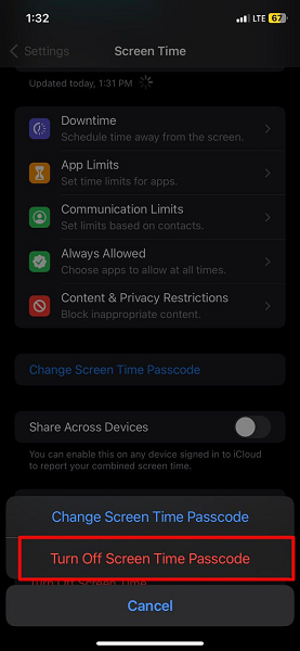 how to change iphone screen turn off time