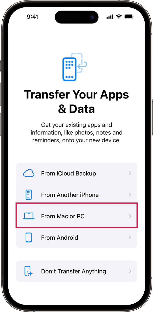 Restore iPhone Backup  from Mac or PC